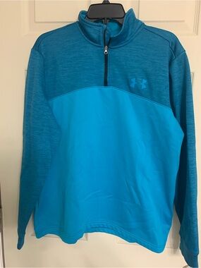 Under Armour Men’s Long Sleeve Quarter-Zip Pullover in Teal and Aqua